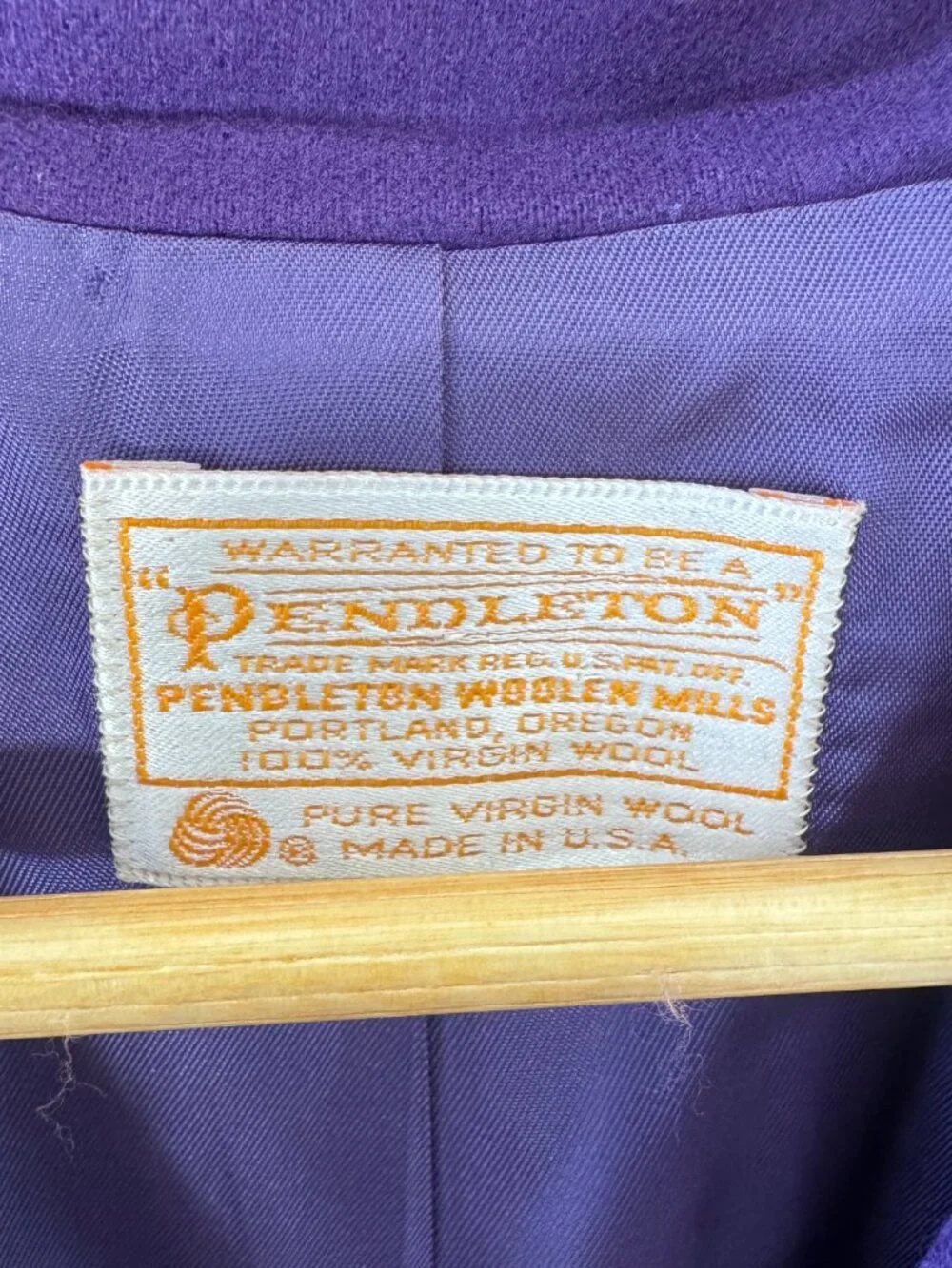 Vintage Pendleton 2 Piece Skirt Suit Set Women's 8 Purple 100% Virgin Wool